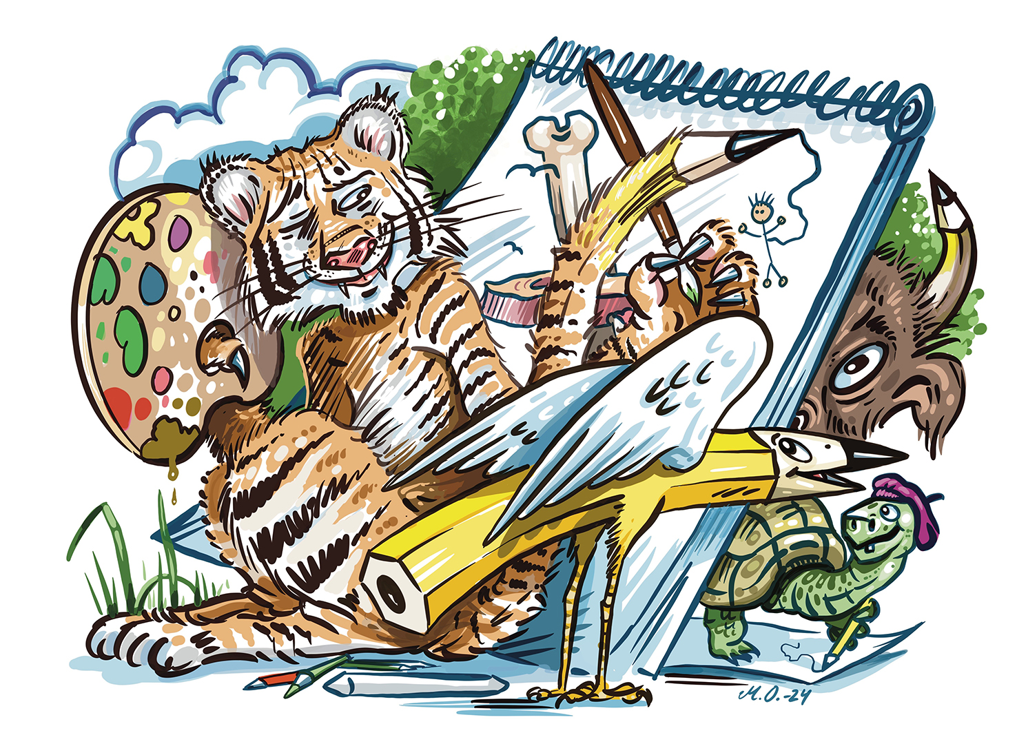 Drawing workshop at Nordens Ark